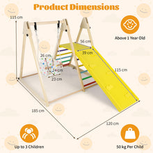 Load image into Gallery viewer, Kids Climbing Frame, Wooden Children Climber Playset with Swing
