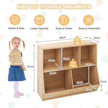 Load image into Gallery viewer, Toy Storage Organizer, 5 Cubby Kids Storage Shelf Unit with Anti-Tipping Kits
