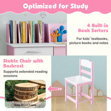 Load image into Gallery viewer, Kid's Study Desk and Chair Set with Deep Drawer and Enclosed Cabinets

