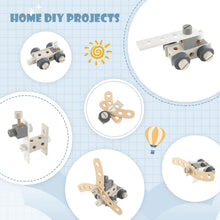 Load image into Gallery viewer, Kids Wooden Play Workbench with Blackboard and Tool Parts Set
