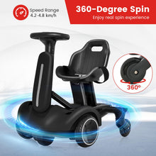 Load image into Gallery viewer, 6V Kids Ride On Car, Electric Go Kart with Adjustable Seat &amp; Speeds, 360¡ã Spin Wheels, Horn, Sounds and Safety Belt
