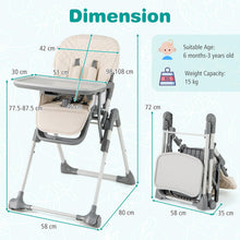 Load image into Gallery viewer, Portable Adjustable Highchair with Footrest and Detachable Tray for Babies
