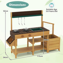 Load image into Gallery viewer, Pretend Mud Kitchen Play Kitchen with Removable Sink and Planter Boxes
