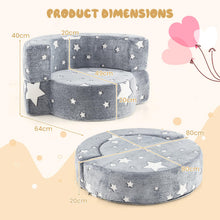 Load image into Gallery viewer, 2 in 1 Kids Sofa Chair, Glow in the Dark Children Couch with Washable Flannel Cover
