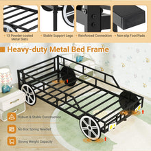 Load image into Gallery viewer, Metal Children Platform Bed with Guardrails
