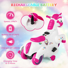 Load image into Gallery viewer, Kids Electric Motorbike, 12V Ride on Unicorn with Training Wheels
