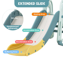 Load image into Gallery viewer, 4-in-1 Green Children Climber and Swing Set with Basketball Hoop
