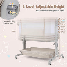 Load image into Gallery viewer, 6-Level Heights Adjustable Bassinet with Mattress
