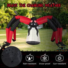 Load image into Gallery viewer, Halloween Inflatable Spider Blow Up Yard Scary Spider with Red Tunnel Light Eyes
