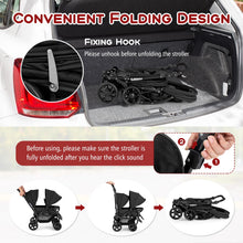 Load image into Gallery viewer, Double Seat Stroller with Adjustable Push Handle and Foot Rest
