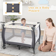 Load image into Gallery viewer, 3 in 1 Portable Travel Cot, Folding Baby Bassinet and Activity Playpen with Changing Table
