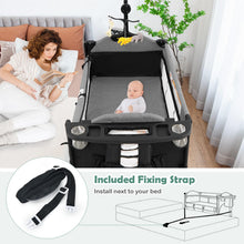 Load image into Gallery viewer, 5-in-1 Baby Bassinet Bedside Sleeper with Diaper Changer and Hanging Toys
