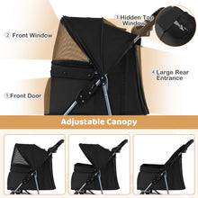 Load image into Gallery viewer, Pet Stroller with Adjustable Canopy and 3 Shock-absorbing Wheels
