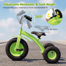 Load image into Gallery viewer, Kids Tricycle, Carbon Steel Toddler Trike with Inflatable Rubber Tires, Adjustable Handlebar &amp; Seat
