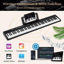 Load image into Gallery viewer, 88 Key Foldable Piano Keyboard with MIDI Wireless Connection and Microphone
