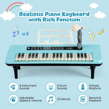 Load image into Gallery viewer, 37 Keys Kids Portable Piano Keyboard with Microphone and Music Stand

