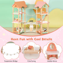 Load image into Gallery viewer, Kids Dollhouse, 3-Storey Wooden Dolls House with 7 Simulated Rooms &amp; 33pcs Furniture Accessories
