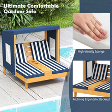 Load image into Gallery viewer, Kids Double Sun Lounger, 2-Seater Garden Lounge Chair with Canopy
