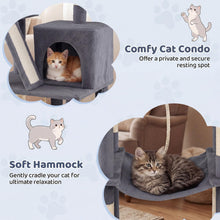 Load image into Gallery viewer, Cat Tree, 158cm Tall Multi-Layer Cats Tower with Plush Top Perch
