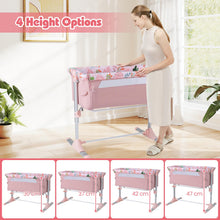 Load image into Gallery viewer, Baby Bedside Crib, 4-Level Height Adjustable Bassinet Crib (Beige) | Portable Newborn Bedside Sleeper
