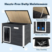 Load image into Gallery viewer, Natural Spruce Wood Frame Puppy Kennel with Removable Floor, Openable Asphalt Roof
