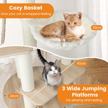 Load image into Gallery viewer, 141cm Tall Wooden Cat Tree for Indoor Cats Solid Plywood Multi-Level Kitten Tower
