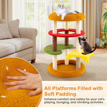 Load image into Gallery viewer, Cat Tree, 106cm Tall Hamburger-Theme Cats Tower | Indoor Multi-Level Kitten Climbing Stand Activity Center
