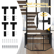 Load image into Gallery viewer, 5 Panel Safety Gate Fireplace Barrier Hearth Gate with Walk-Through Door
