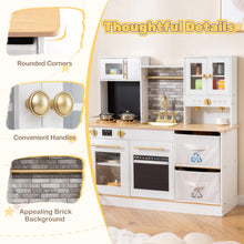 Load image into Gallery viewer, Wooden play kitchen with stove and sounds childrens kitchen with sink

