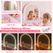 Load image into Gallery viewer, Kids Vanity Table and Chair Set, Girls Dressing Table
