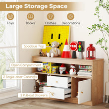 Load image into Gallery viewer, Kids Storage Cabinet, Wooden Children Bookcase with Open Shelf
