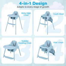 Load image into Gallery viewer, 4-in-1 Convertible Baby High Chair with 2 Heights Removable Double Tray
