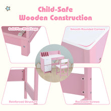 Load image into Gallery viewer, Kid's Study Desk and Chair Set with Deep Drawer and Enclosed Cabinets
