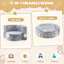 Load image into Gallery viewer, 2 in 1 Kids Sofa Chair, Glow in the Dark Children Couch with Washable Flannel Cover
