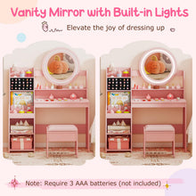 Load image into Gallery viewer, Make Up Pretend Dresser Desk Chair Set for Playroom Kids Room
