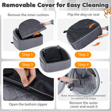 Load image into Gallery viewer, Dog Car Seat, Soft Travel Dog Booster Seat with Safety Straps
