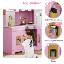 Load image into Gallery viewer, Wooden Pretend Play Kitchen with Real Sounds and Lights
