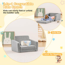 Load image into Gallery viewer, 2 in 1 Kids Sofa Chair, Upholstered Children Fold out Couch with Washable Sofa Cover
