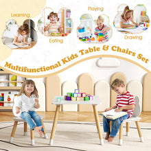 Load image into Gallery viewer, Children Activity Table with 2 Chairs and Pine Wood Legs
