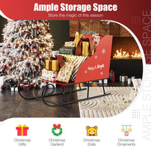 Load image into Gallery viewer, Red Christmas Santa Sleigh, Metal Xmas Decoration

