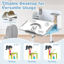 Load image into Gallery viewer, Kid's Study Desk and Chair Set with Tilt Desktop and Footrest Bar
