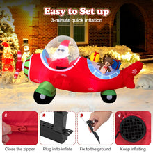 Load image into Gallery viewer, 7.2 Feet Animated Inflatable Santa on Plane
