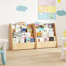 Load image into Gallery viewer, 4-Tier Wooden Children Bookshelf with Deep Compartments
