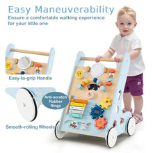 Load image into Gallery viewer, Wooden Baby Walker with Wheels for Boys and Girls 1+ Years Old
