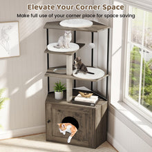 Load image into Gallery viewer, Cat Tree with Litter Box Enclosure with 2 Scratching Posts and 3 Mats
