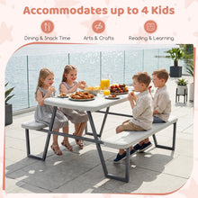 Load image into Gallery viewer, Kids Picnic Table, Children Outdoor Camping Table with Benches &amp; Umbrella Hole
