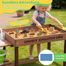 Load image into Gallery viewer, Indoor Outdoor Play Sand and Water Table with 33 Sand Table Toys, Toy Bucket, Shovel and Rake for Boys Girls
