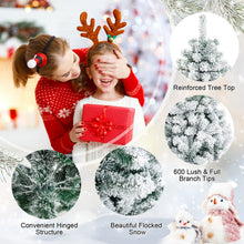 Load image into Gallery viewer, 180 cm Snow Flocked Artificial Christmas Tree with 600 Tips

