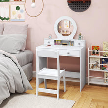 Load image into Gallery viewer, Kids Vanity Table and Chair Set with Mirror
