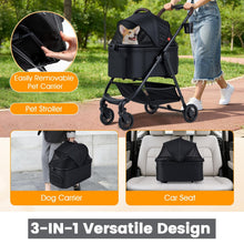 Load image into Gallery viewer, 3 in 1 Folding Dog Pram with Detachable Car Seat Carrier
